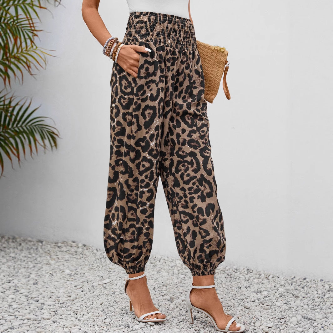 Damen weite Leopardenmuster-Hosen R&B
