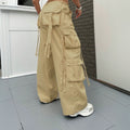 Damen weite Cargo-Hose mit funktionalen Taschen und elastischem Bund R&B