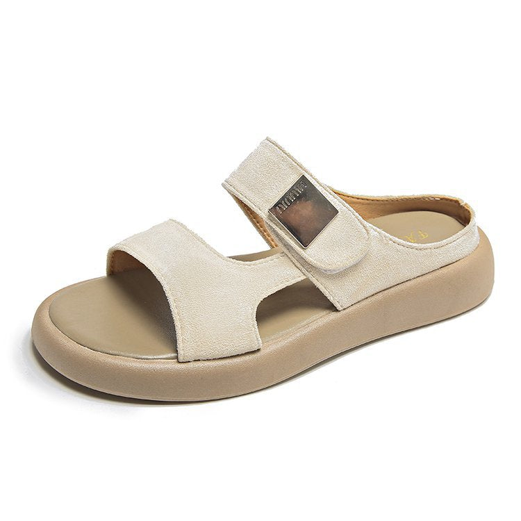 Damen bequeme Sandalen mit verstellbarem Klettverschluss und weichem Fußbett R&B