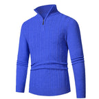 Herren modischer Strickpullover mit hochschließendem Reißverschluss und strukturiertem Design