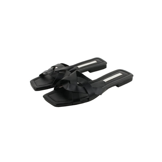 Damen elegante Riemensandalen mit modernem Kreuzdesign und flacher Sohle R&B