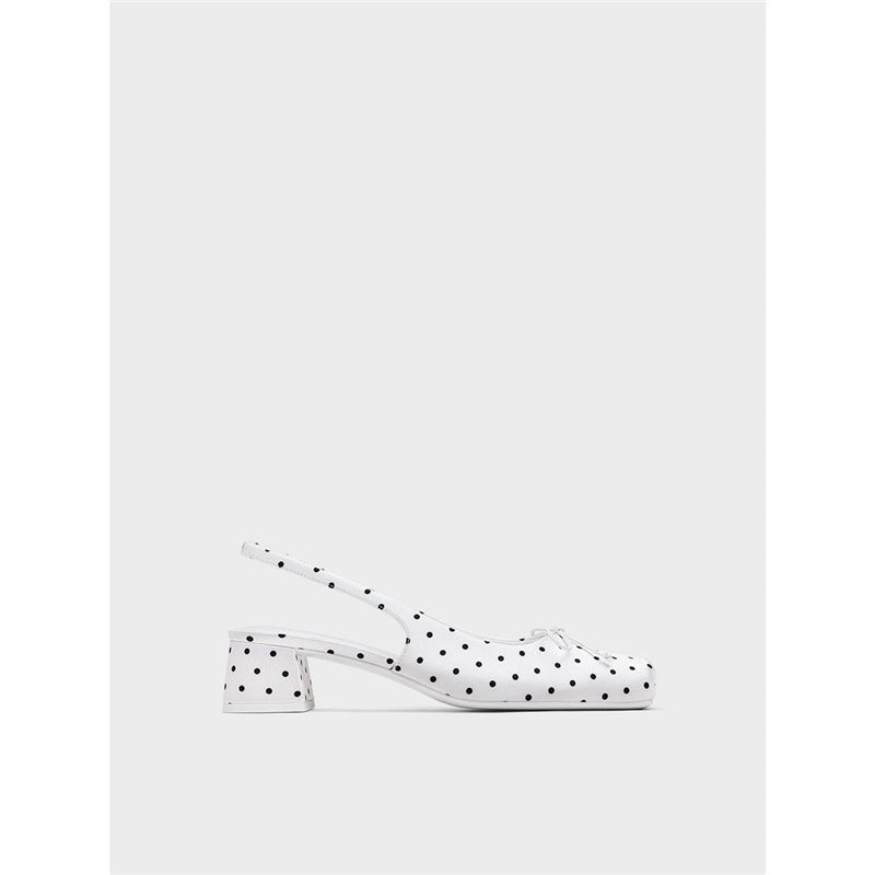 Damen Slingback-Pumps mit verspieltem Punktedesign und niedrigem Absatz R&B