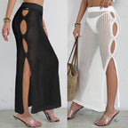Damen transparenter Strandrock mit seitlichen Schlitzen R&B