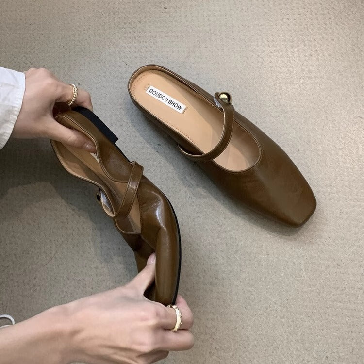 Damen elegante Sling-Ballerinas mit modischem Riemchen R&B