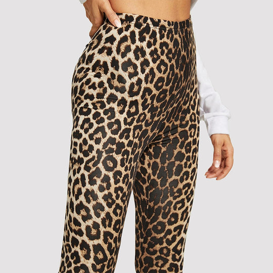 Damen Elegante Leggings im modischen Leopardenmuster R&B
