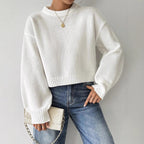 Damen lässiger Feinstrickpullover