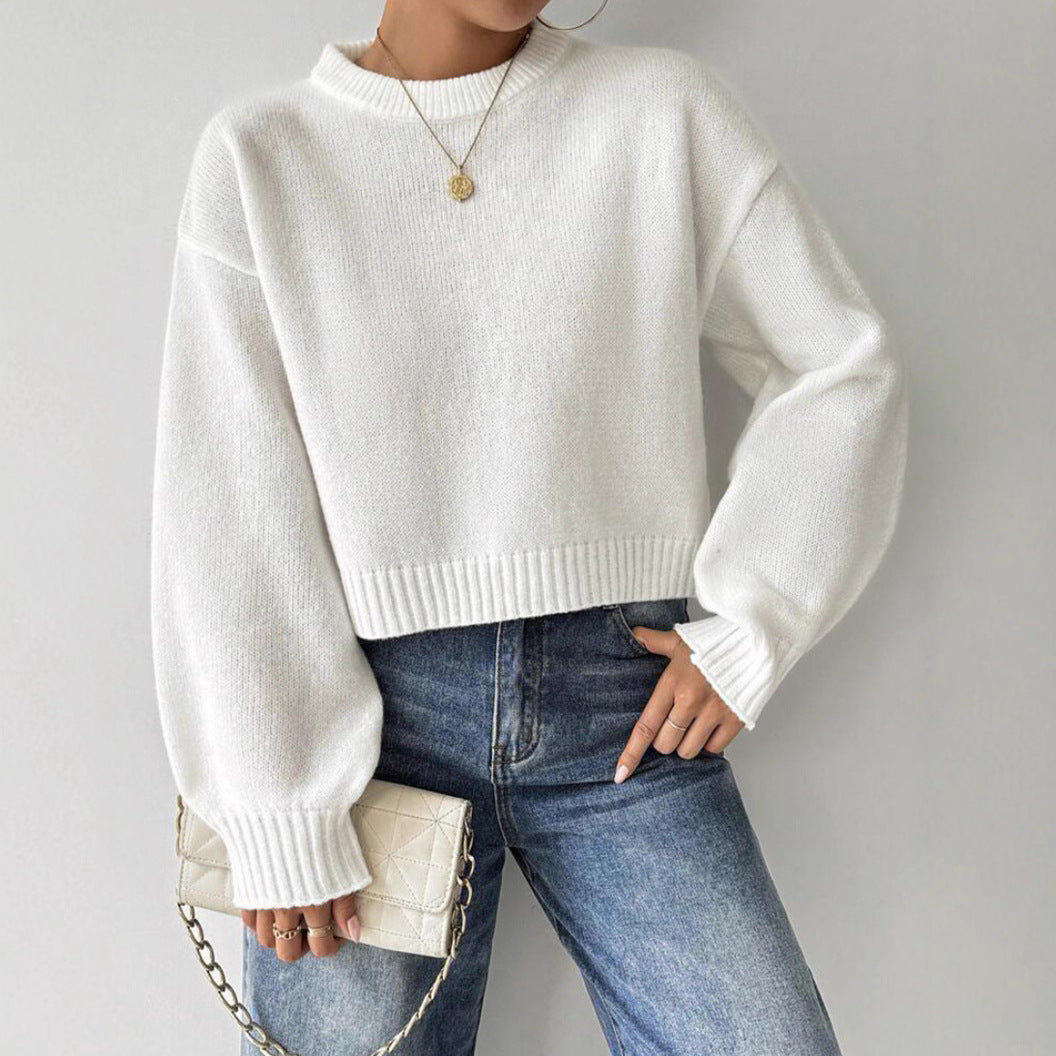Damen lässiger Feinstrickpullover