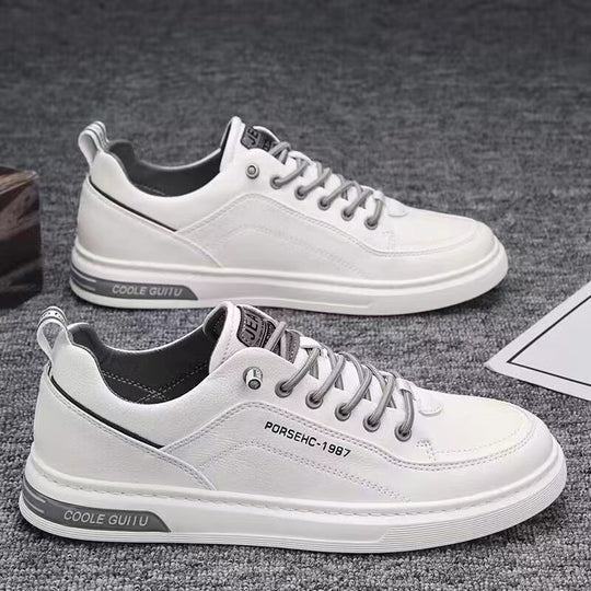 Damen lässige Leder Sneakers mit atmungsaktivem Innenfutter R&B