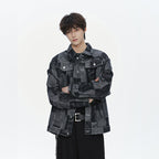 Herren Oversized Jeansjacke im Urban-Style mit grafischem Druck