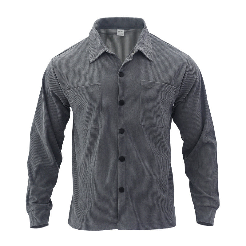 Herren Freizeit-Jacke aus strukturiertem Samt mit praktischen Brusttaschen R&B