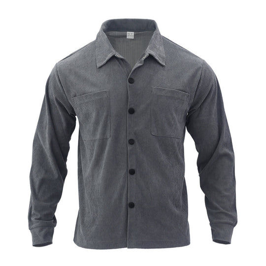 Herren Freizeit-Jacke aus strukturiertem Samt mit praktischen Brusttaschen R&B
