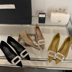 Damen elegante spitze Ballerinas mit funkelndem Schmuckdetail R&B