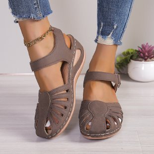 Damen Sandalen mit verstellbarem Riemen und durchbrochenem Design R&B