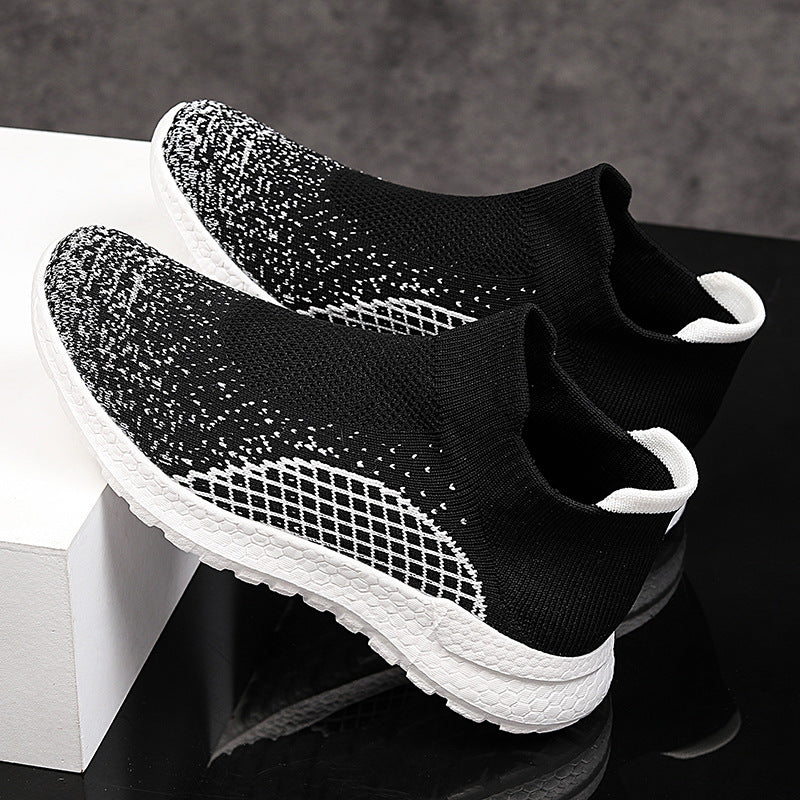 Damen Freizeit-Laufschuhe mit atmungsaktivem Strickdesign und rutschfester Sohle R&B