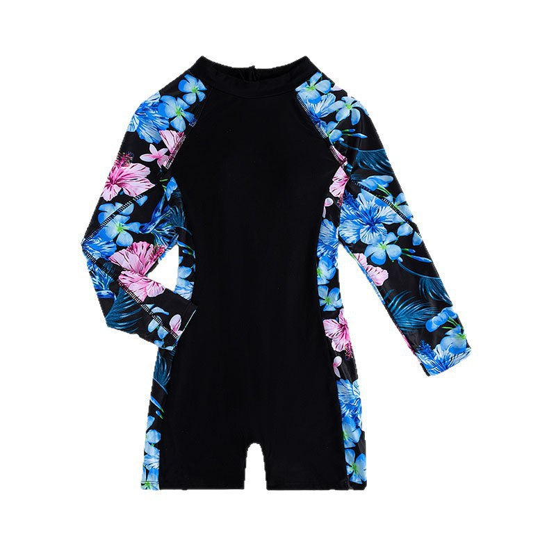 Damen Langarm Badeanzug mit floralem Design R&B