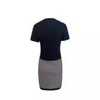 Damen Cocktailkleid mit elegantem V-Ausschnitt und grafischem Karomuster R&B