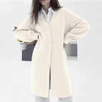 Damen Elegante Strickjacke mit Knopf und V-Ausschnitt R&B