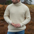 Herren Grobstrick-Pullover mit hochklappbarem Rollkragen R&B