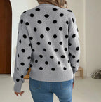 Damen Grobstrickpullover mit gepunktetem Muster und lässigem Schnitt R&B