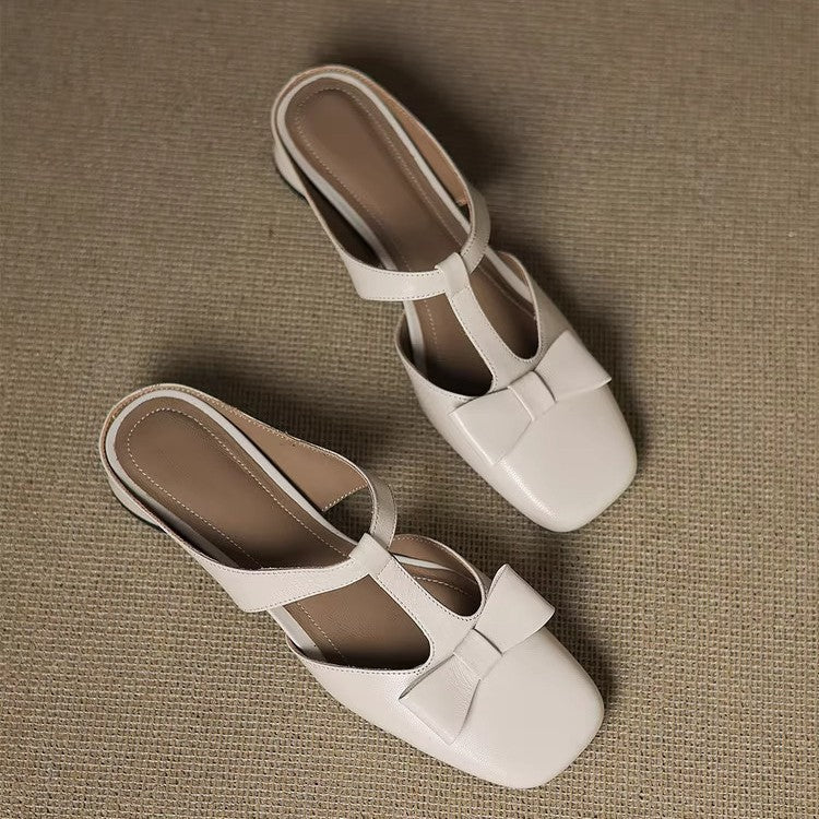 Damen Slingback-Pantoletten mit elegantem Schleifen-Design