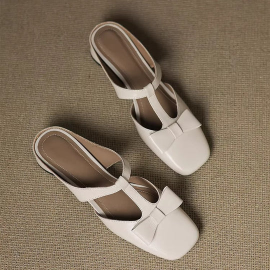 Damen Slingback-Pantoletten mit elegantem Schleifen-Design R&B