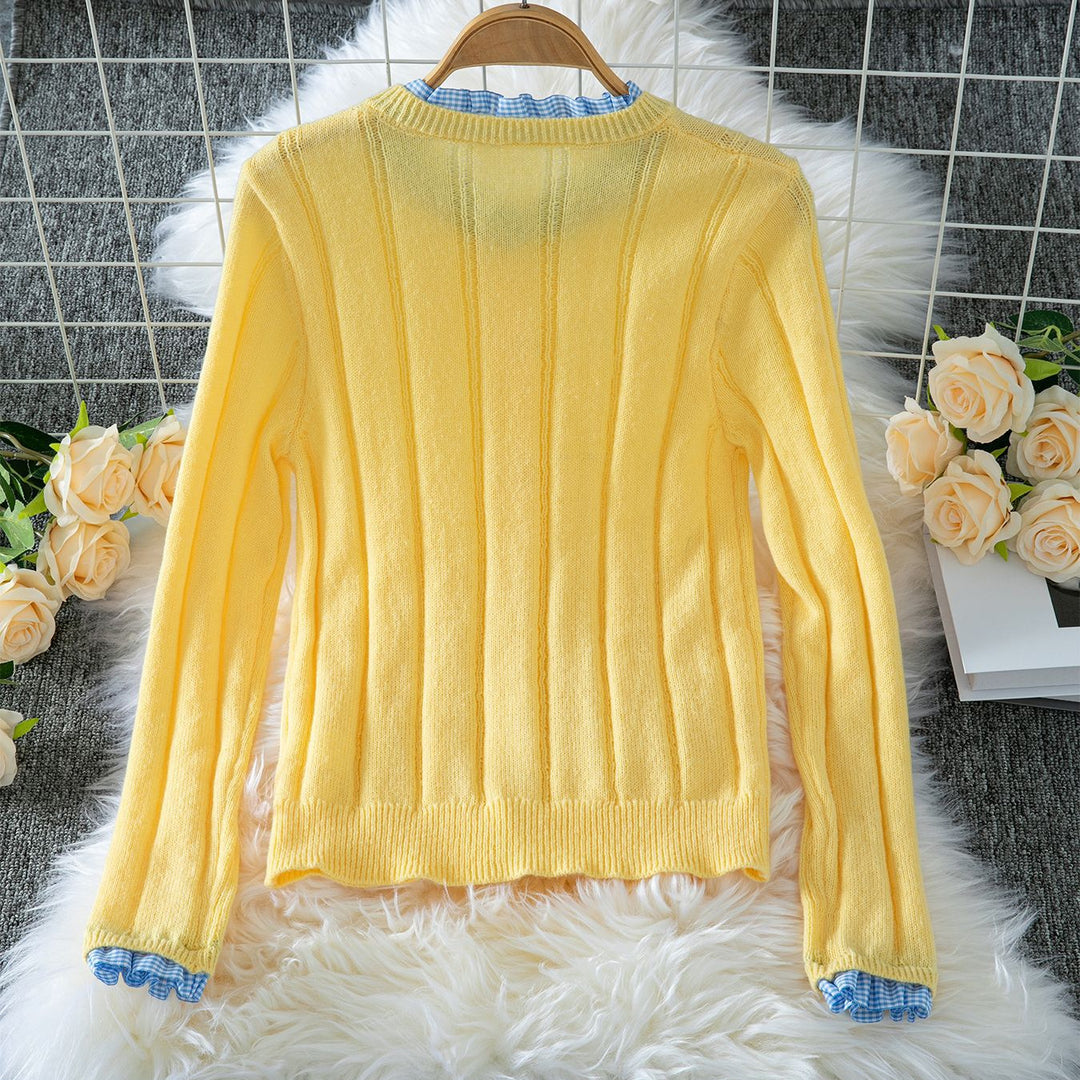 Damen Leichte Strickjacke mit hübschen Rüschendetails R&B