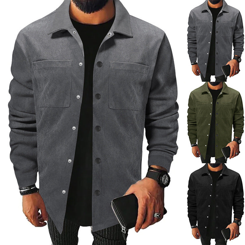Herren Hochwertige Cordjacke mit praktischen Brusttaschen R&B
