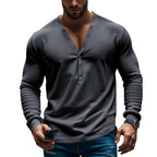 Herren Langarm-Hemd mit Knopfleiste und modernem Design R&B