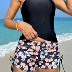 Damen Tankini-Set mit lässigem Oberteil und hoch taillierten Shorts R&B