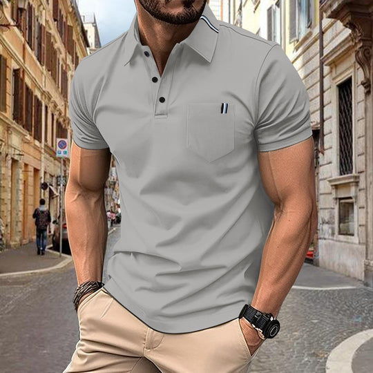 Herren Polohemd mit modernem Schnitt und Brusttasche R&B