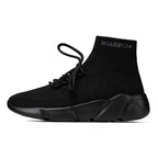 Damen Hochgeschnittene Sport Sneakers mit elastischem Strick-Obermaterial