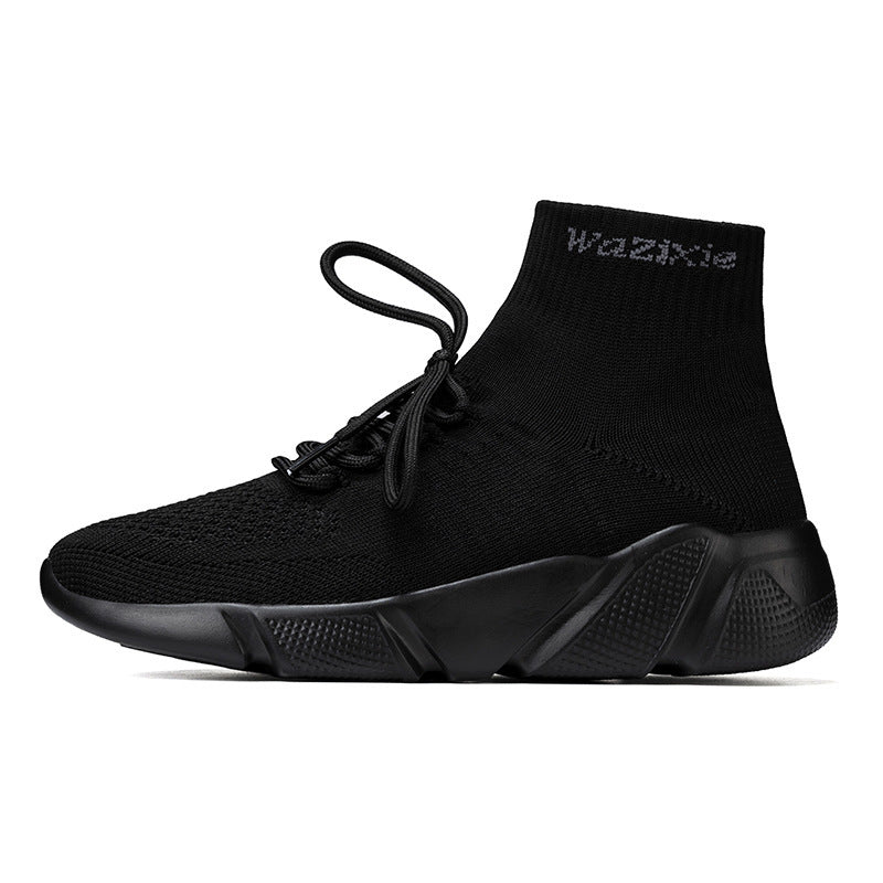 Damen Hochgeschnittene Sport Sneakers mit elastischem Strick-Obermaterial