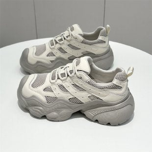 Damen Sportliche Chunky Sneakers mit strapazierfähiger Oberflächenstruktur
