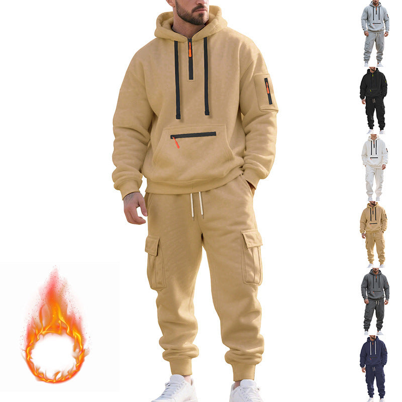 Herren Sportliches Hoodie-Set mit praktischen Taschen und modernem Design R&B