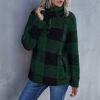 Damen Gemusterte Teddyjacke mit modernem Kragen und praktischen Taschen R&B