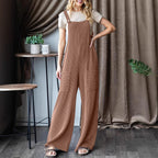 Damen lässiger Cord-Overall mit praktischen Taschen und breiten Beinen R&B