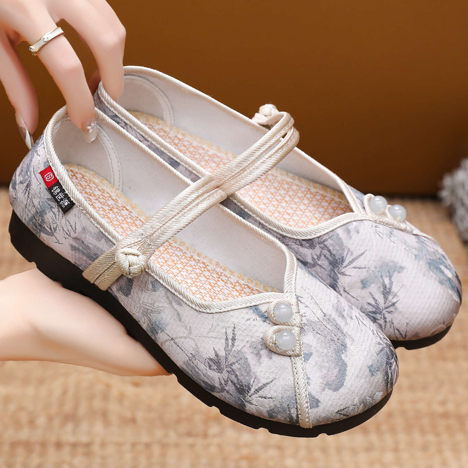 Damen ballerinas mit dekorativem Knopf-Design und komfortabler Sohle R&B
