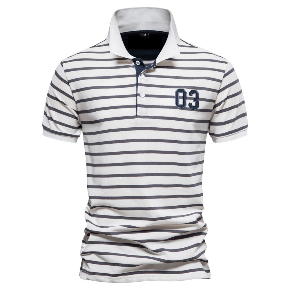 Herren Polo-Shirt mit modischem Streifenmuster und bequemem Schnitt R&B