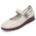 Damen Komfortable Ballerinas mit verstellbarem Riemen und dekorativem Blumenakzent