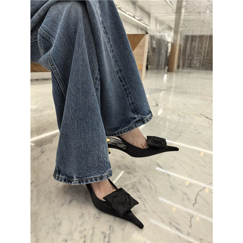Damen Slingback Pumps mit eleganter Satinverzierung R&B