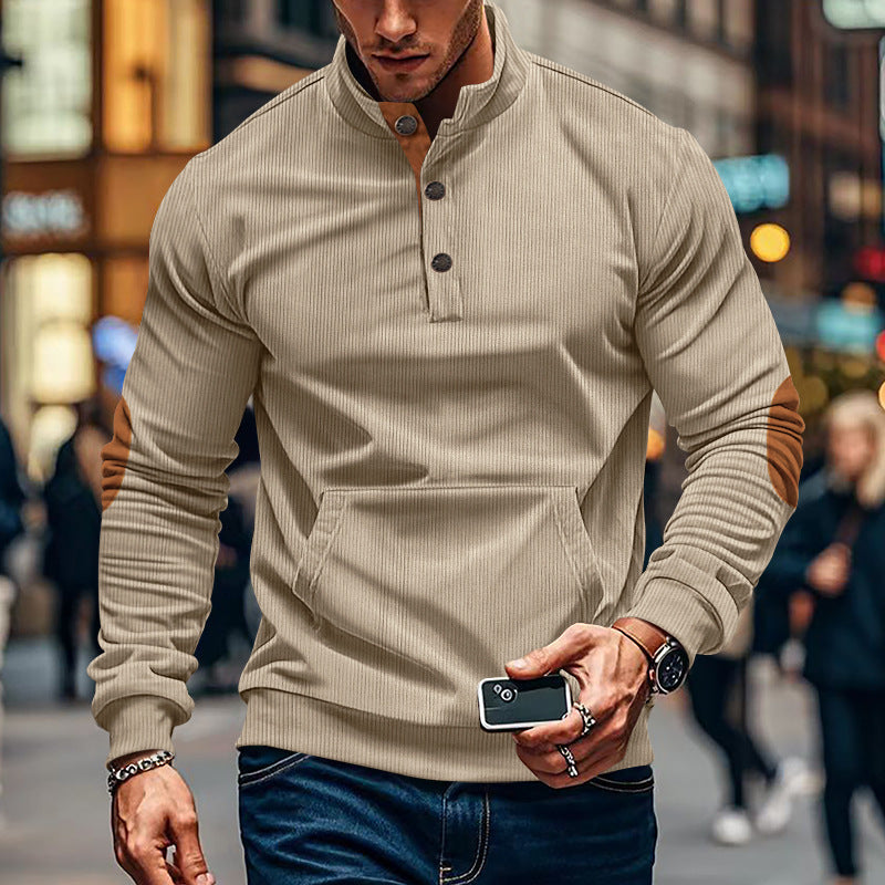 Pullover Herren sportlich mit Knopfdetails und Akzenten