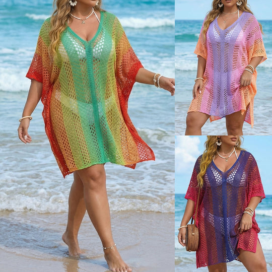 Damen luftiger Häkel-Strandüberwurf R&B 1779788068