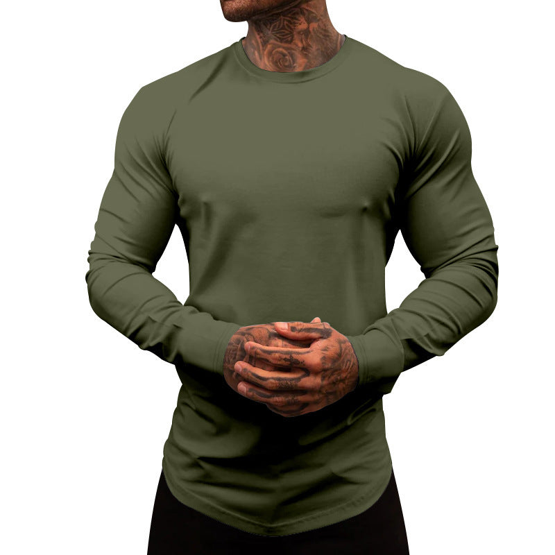 Herren Langarmshirt aus weichem Baumwollmix mit modernem Schnitt und Rundhalsausschnitt R&B
