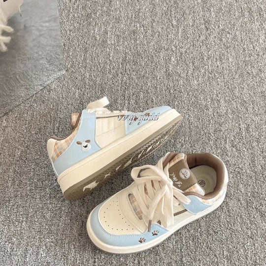 Damen Sportliche Sneakers mit verspieltem Karomuster und tierischen Akzenten R&B