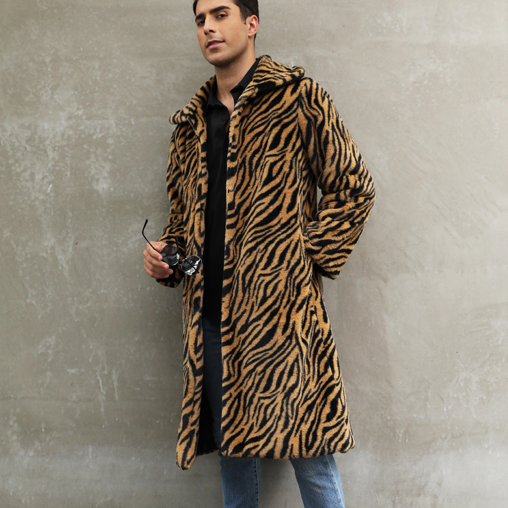 Herren Trendiger Tiermuster-Mantel R&B