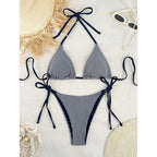 Damen Triangel-Bikini mit verstellbaren Schnürdetails R&B