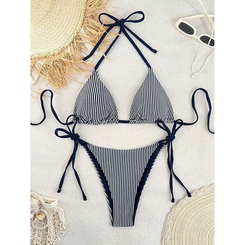 Damen Triangel-Bikini mit verstellbaren Schnürdetails R&B