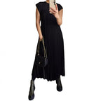 Damen Maxikleid mit plissiertem Design R&B