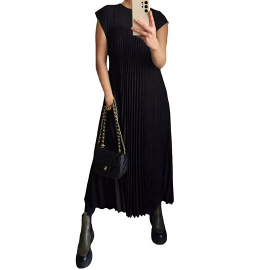 Damen Maxikleid mit plissiertem Design R&B