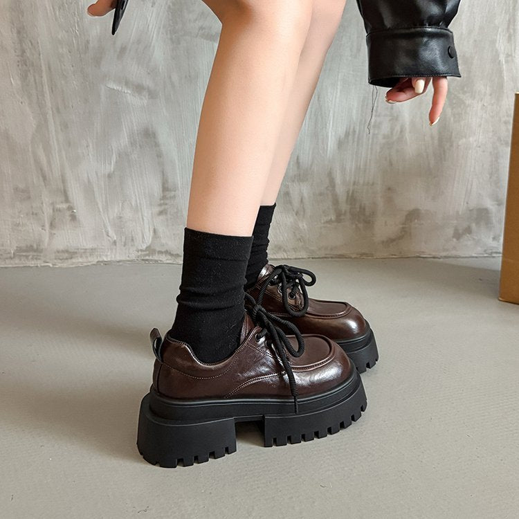 Damen Chunky Schnürschuhe mit dicker Sohle R&B